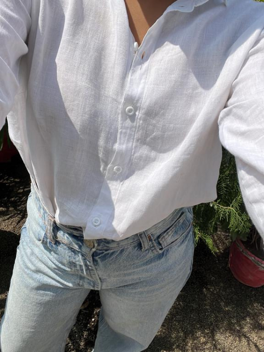 White Linen Shirt | Regular Fit
