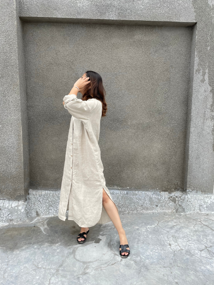 Beige Shirt Dress