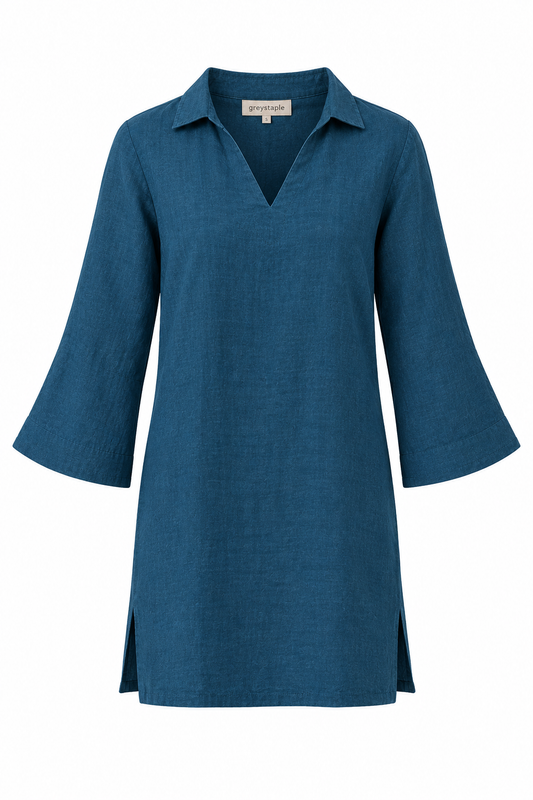 Deep Teal Ivy Dress | 100% Pure Linen