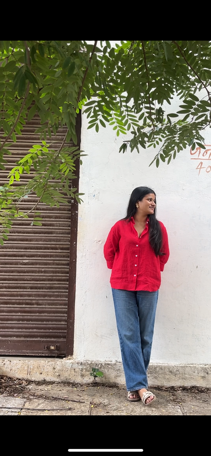 Cherry Women Linen Shirt