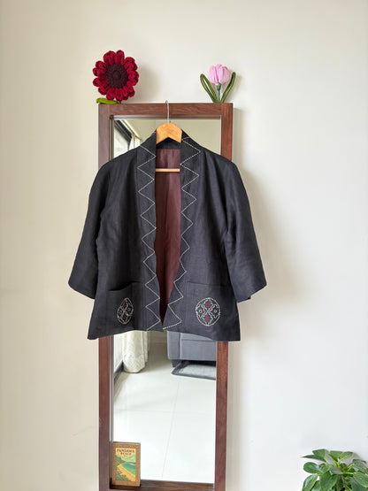 Black Kimono Jacket | 100% Pure Linen