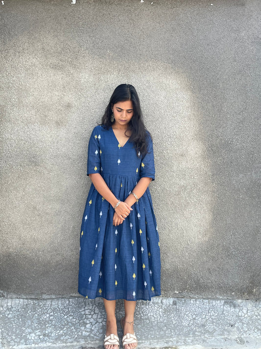 Jamdani Dress Blue