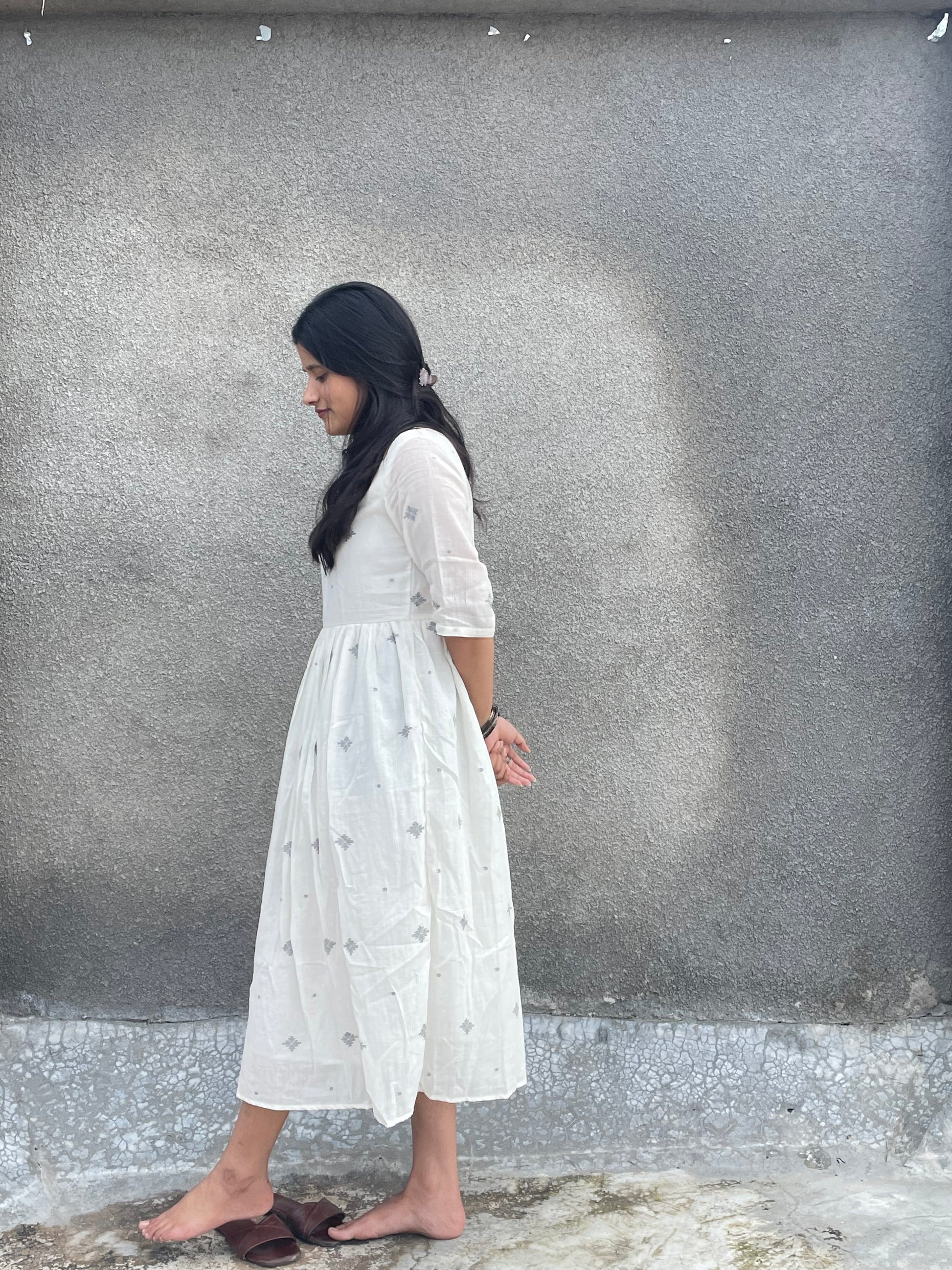 Jamdani Midi Dress