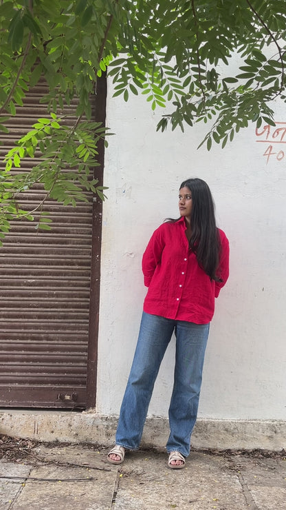 Cherry Women Linen Shirt